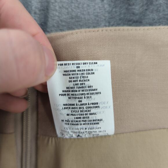 Vince Skirt Womens 10 Beige Pencil Business Casual Minimalist Neutral Linen - Picture 8 of 8